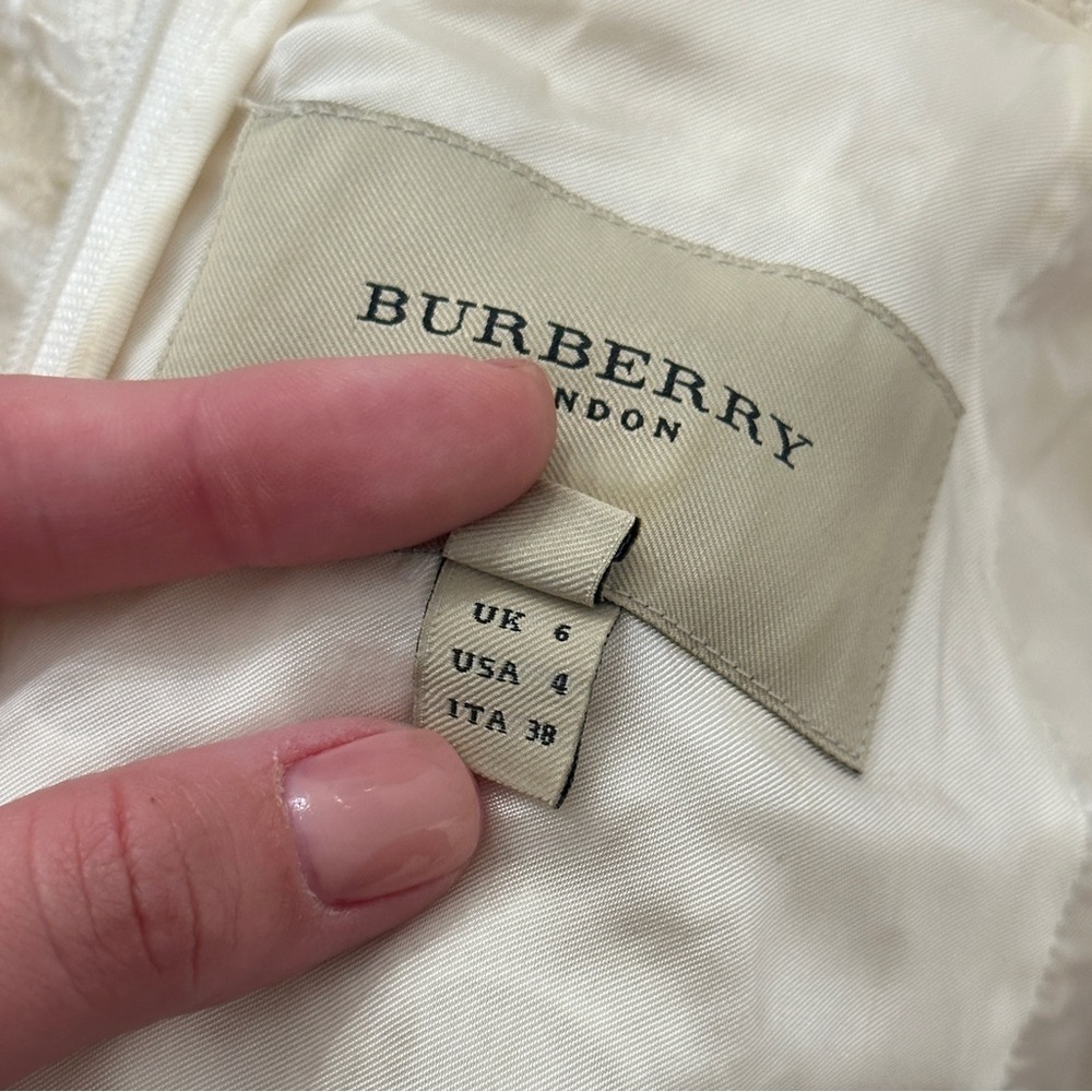 Burberry Off White Lace Embroidery Bridal Graduation Fitted Size Women’s 4 - Picture 5 of 11